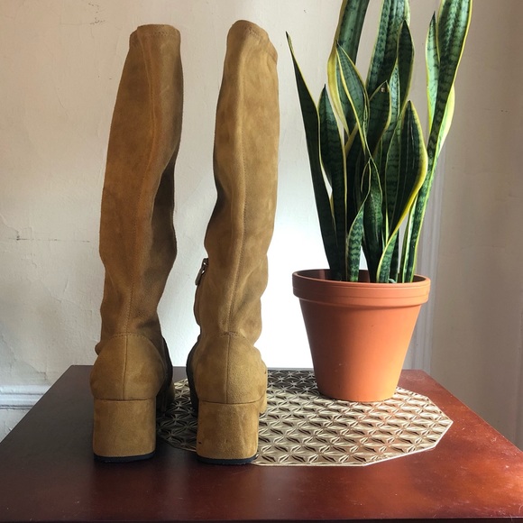 Helmut Lang Suede Peep Toe Boots - Picture 3 of 4